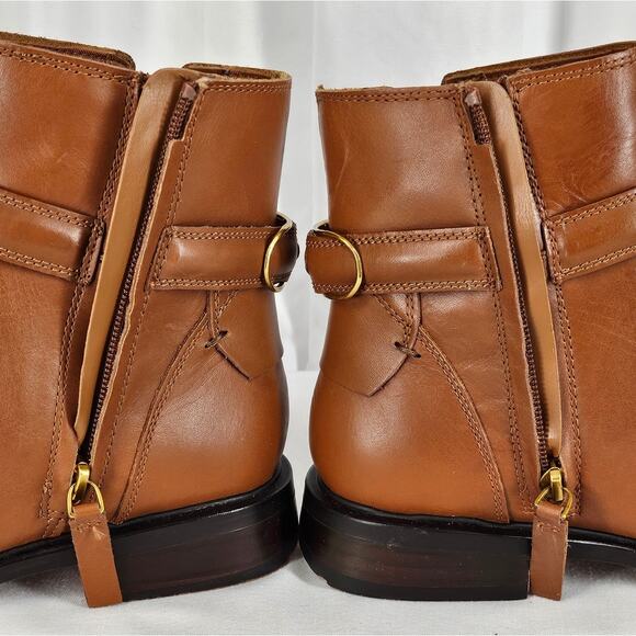 FRANCO SARTO ELESE LEATHER ANKLE BOOTS – WOMEN'S SIZE 8M – COGNAC – NEW WO BOX - Picture 4 of 11